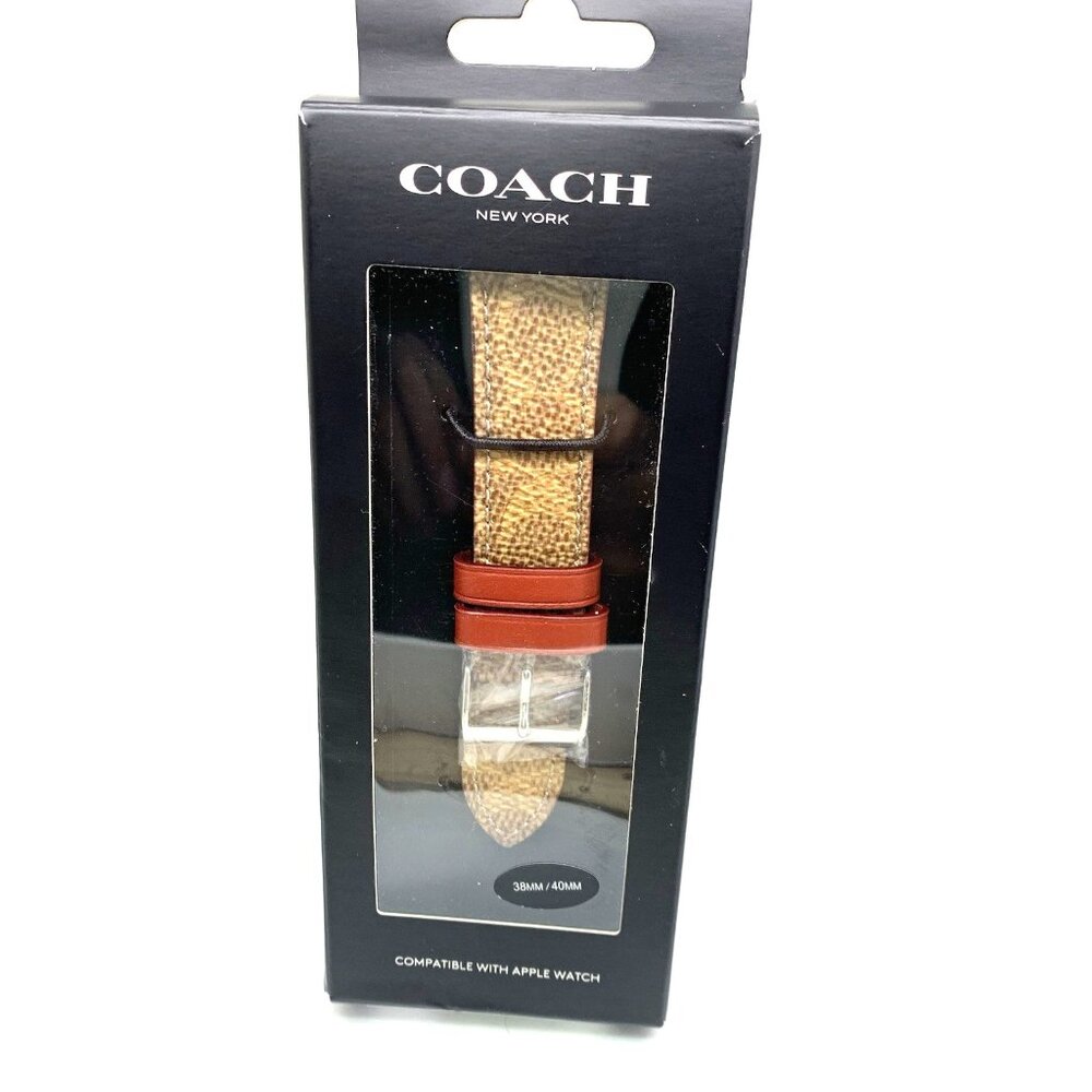 Coach Apple Watch Band Women's Smartwatch Brown Leather Strap 38/40mm 14700060